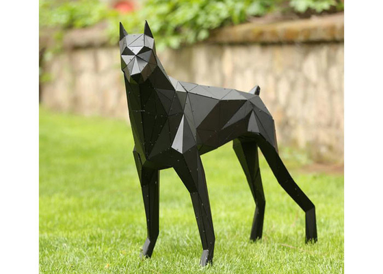 Harga yang bagus Dekorasi Taman Patung Fiberglass Anjing Luar Ruangan, Patung Fiberglass Doberman on line
