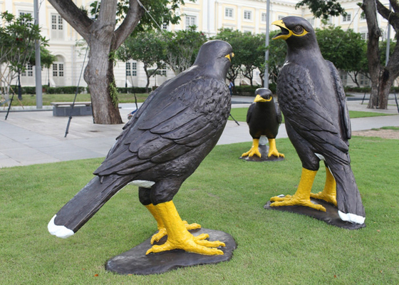 Besar Dicat Burung Taman Hewan Fiberglass Elang Patung Dekorasi Umum
