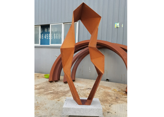 Patung Baja Corten Luar Ruang Modern Abstrak Patung Seni Logam Taman