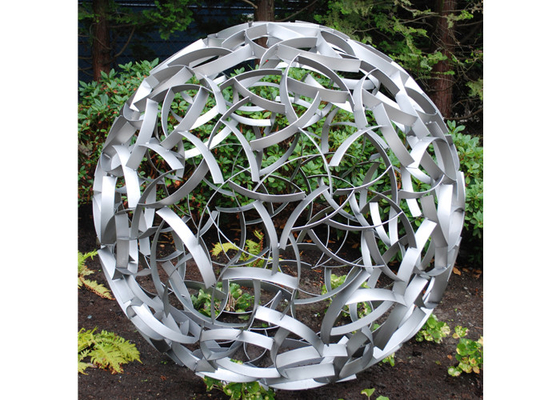 Harga yang bagus Patung Bola Taman Stainless Steel Bola Logam Luar Ruangan Modern on line