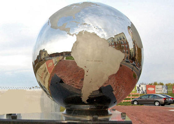 Harga yang bagus Sphere Stainless Steel Globe Peta Patung Dekoratif Luar Ruangan Disesuaikan on line