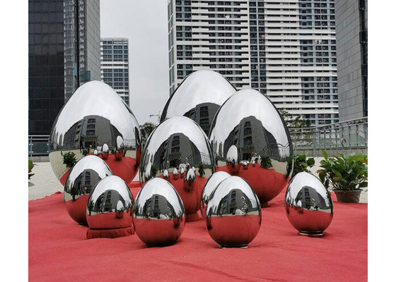 Harga yang bagus Cermin Patung Telur Stainless Steel Dekoratif Seni Modern Dipoles on line
