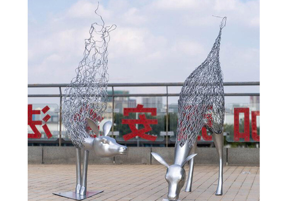 Harga yang bagus Seni Modern Stainless steel Patung Hewan Logam Luar Ruangan on line