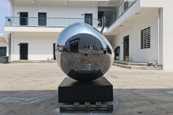 Harga yang bagus Patung Apel Taman Buah Stainless Steel Modern yang Dipoles Tinggi 145cm on line