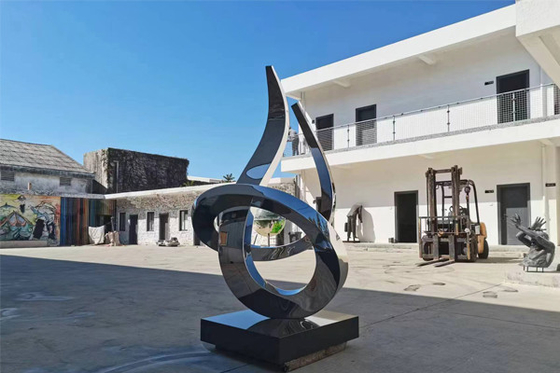 Patung Taman Dipoles Cermin Stainless Steel Modern 2M
