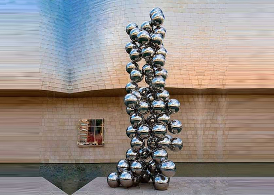 Harga yang bagus Dekorasi taman besar Polished Stainless Steel Multi Ball Sculpture on line