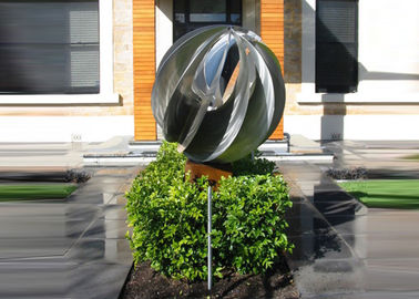 Harga yang bagus Patung Sphere Stainless Steel Menarik / Patung Baja Kontemporer on line