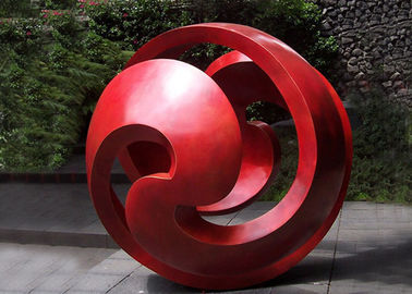 Harga yang bagus Umum Sphere Patung Stainless Steel Merah / Patung Seni Logam Besar on line
