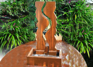 Harga yang bagus Fitur Air Baja Corten Geometris Dekoratif Ukuran Besar Untuk Halaman / Taman on line