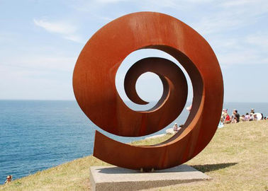 Harga yang bagus Facete Tahan Cuaca Corten Steel Patung 2.5mm Tebal / Tinggi 180cm on line