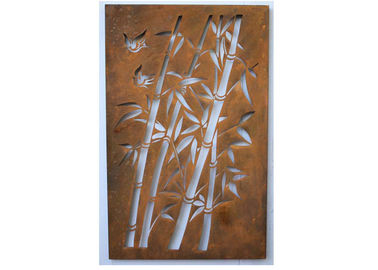 Harga yang bagus Corten Steel Metal Wall Sculpture Pola Bambu Untuk Resepsi Komersial on line