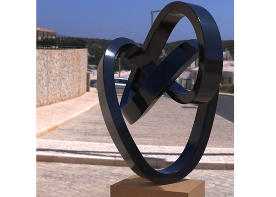 Custom Painted Metal Art Stainless Steel Abstract Twisted Sculpture untuk Outdoor