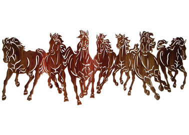 Harga yang bagus Gaya Modern Dekorasi Dinding Kuda Logam, Running Horses Metal Wall Art on line
