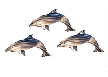 Harga yang bagus Kustom logam dinding lumba-lumba tergantung senang, Dolphin dinding patung Stainless Steel on line