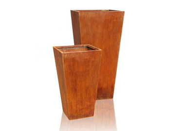 Harga yang bagus Dipesan lebih dahulu Garden Corten Steel Planter OEM / ODM Tinggi Diterima 120cm on line