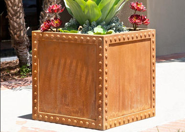 Harga yang bagus Pot Penanam Baja Corten Komersial Untuk Stabilitas Yard / Taman on line