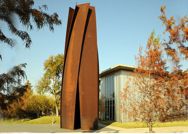 Harga yang bagus Anti Corrosion Garden Art Patung Baja Corten Bentuk Kolom Rusty Finish on line