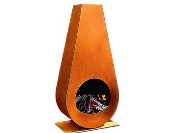 Harga yang bagus Fitur Tumbler Corten Steel Fire Pit Untuk Dekorasi Luar Ruangan 80cm Tinggi on line