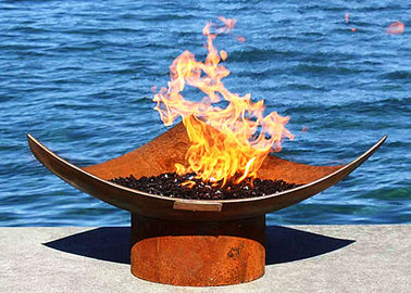Harga yang bagus Corten Steel Modern Fire Bowl Outdoor, Lubang Api Logam Besar 50cm Tinggi on line