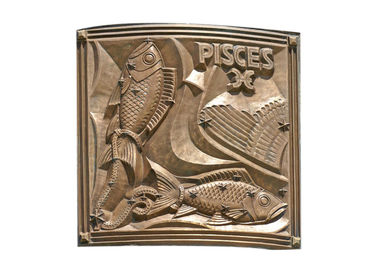 Harga yang bagus Ukuran Yang Berbeda Pisces Kerajinan Perunggu Plak Las 200 * 200 cm on line