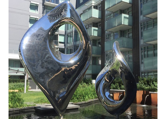 Cermin Besar Polished Modern Taman Eksterior Stainless Steel Outdoor Sculpture