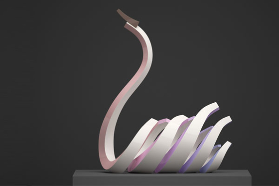Harga yang bagus Outdoor Stainless Steel Swan Sculpture Cat Putih Finish on line