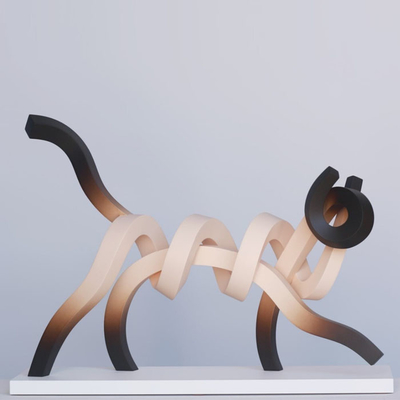 Harga yang bagus Sculpture Animalia Luar Ruas Baja Berkualitas Putih dan Hitam on line