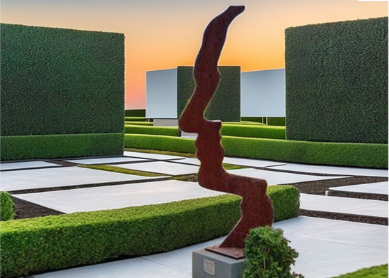 Custom Rusty Outdoor Metal Garden Art Corten Baja Wajah Patung