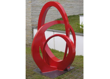 Harga yang bagus Umum Taman Stainless Steel Patung Merah Dicat Abstrak Patung Logam on line