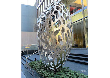 Harga yang bagus Instalasi Stainless Steel Patung Telur Patung Seni Modern on line