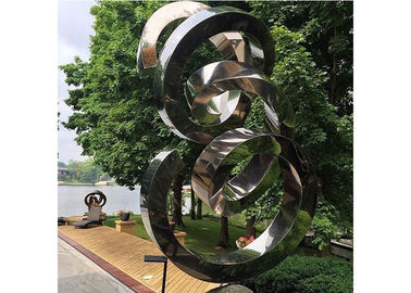 Harga yang bagus Spiral Kontemporer Dekorasi Taman Patung Cermin Stainless Steel on line