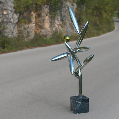 Harga yang bagus Dekorasi Luar Ruang Stainless Steel Polished Balance Sculpture on line