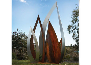 Harga yang bagus Ornamen Taman Logam Patung Botani Baja Corten Baja dengan Rusty Finish on line