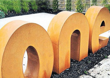 Harga yang bagus Gaya Modern Corten Steel Letters Sculpture, terbuka Metal Sculpture Garden Art on line