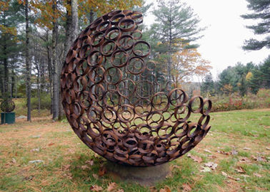 Harga yang bagus Outdoor Kontemporer Corten Steel Hemilspheres Patung Dekorasi Taman on line