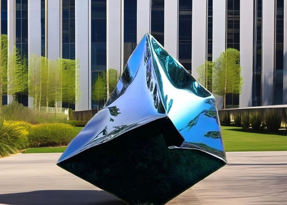 Custom Besar Dekorasi Taman Luar Ruangan Seni Modern Logam Abstrak Patung Kubus Sculpture Baja tahan karat