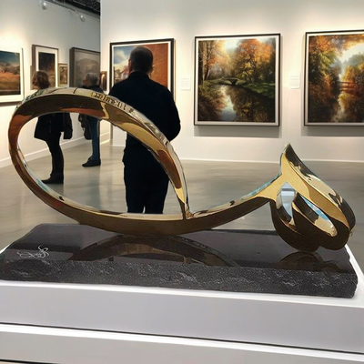 Modern stainless steel Kaligrafi Arab Patung Seni Interior Dekorasi Kerajinan Metal