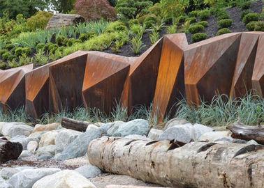 Harga yang bagus Ukuran disesuaikan Corten Steel Taman Patung, Metal Garden Art Dekorasi Luar Ruangan on line