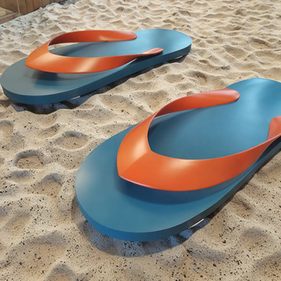 Harga yang bagus Ukuran Besar Outdoor Flip Flop Sculpture Baja Rinsing Seni Logam Lukisan Publik on line