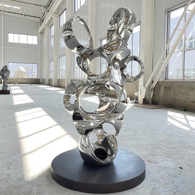 Harga yang bagus Cermin Lingkaran Dekoratif Sculpture Seni Logam Baja Rinsless Polished on line