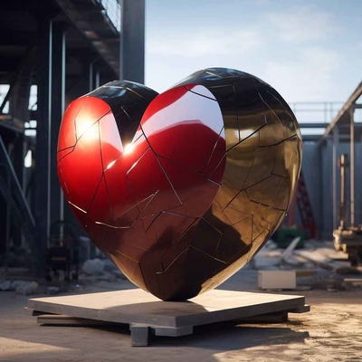 Harga yang bagus Outdoor Heart Sculpture Stainless Steel Dekorasi Perkotaan Abstrak on line