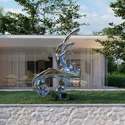 Harga yang bagus Ukuran Besar Metal Outdoor Modern Mirror Polished Sculpture Baja Rustless on line