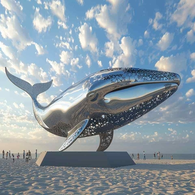 Harga yang bagus Dekorasi modern Baja tahan karat Sculpture hewan paus lumba-lumba Outdoor Craft on line