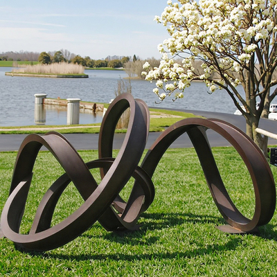 Sculpture Abstrak Karat Modern Karat Seni Kebun Kontemporer Kerajinan Logam di Baja Corten