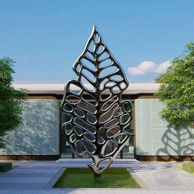 Harga yang bagus Instalasi Publik Seni Alam Logam Sculpture Daun Baja Berkualitas on line