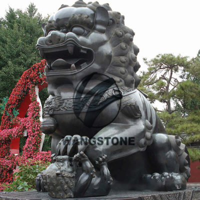 Harga yang bagus Patung Singa Cina Dekoratif Klasik Perunggu Foo Dog Perhiasan Patung Hewan on line
