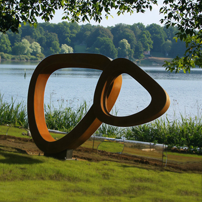 Custom Kecantikan Tak Terlupakan Rust-berwarna Taman Luar Ruangan Metal Art Corten Steel Sculpture
