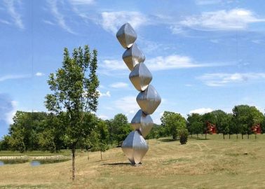 Harga yang bagus Abstrak Steel Sculpture / Stainless Steel Seni Patung Lanskap Taman Desain Kubus on line