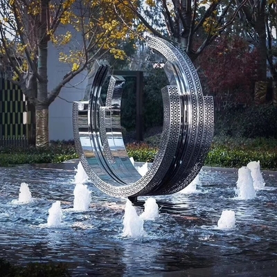 Ukuran Besar Logam Baja Rinsless Morning Glory Air Fountain Patung