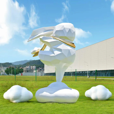 Harga yang bagus Sculpture Kelinci Geometri Terbaik di Awan Serat Kaca - 200cm H Outdoor Art on line